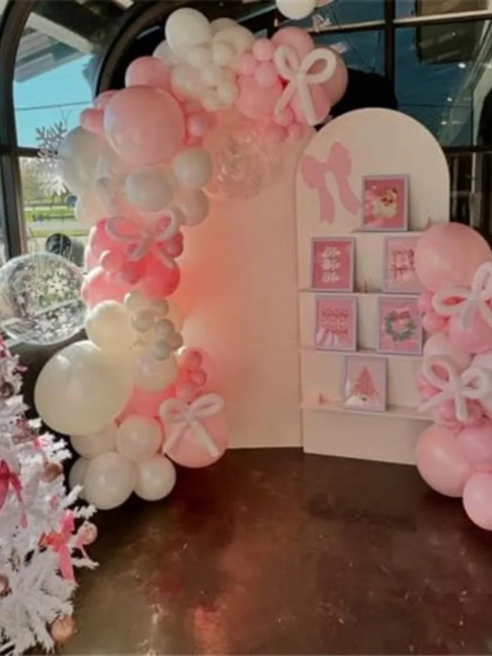 Pink Balloon Arch Kit Bow Garland Birthday Baby Shower Party Decoration Set